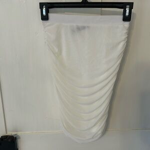 Naked Wardrobe white ruched mini skirt